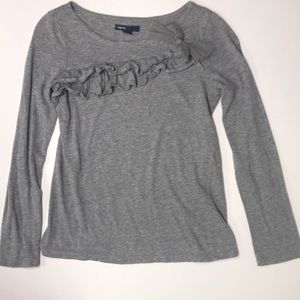 Heather gray shirt with bow